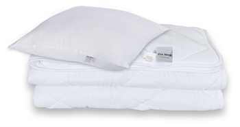 Täcke och kuddset - Medelvarmt helårstäcke 140x200 cm + kuddar - Fiberdyna - Zen Sleep allergivänligt täcke och kudde