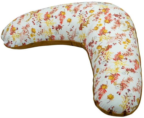 Amningskudde - Müesli - 75x35 cm - Ekologisk bomull - Calendula cream - Blommönster