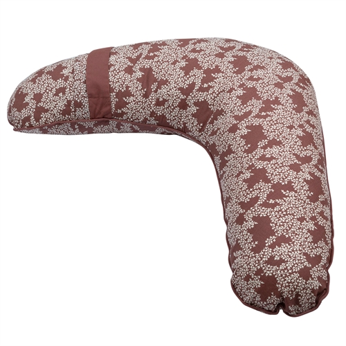 Amningskudde - Müslí - 75x35 cm - Ekologisk bomull - Reed - Tryck med små blad