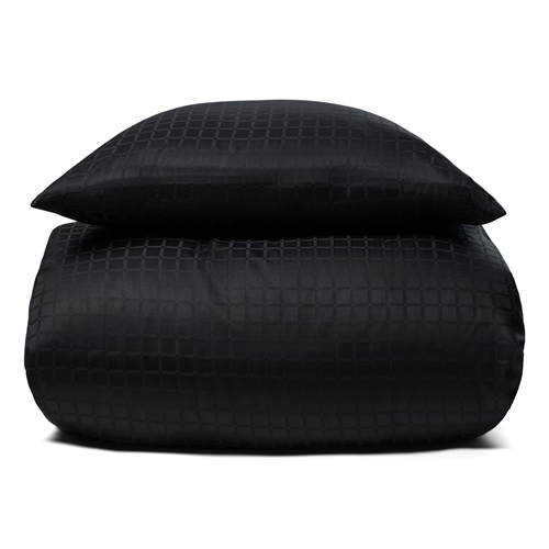 Lyxiga sängkläder - 140x220 cm - 100 % bomullssatin sängkläder - Daisy svart - By Night jacquardvävd bäddset