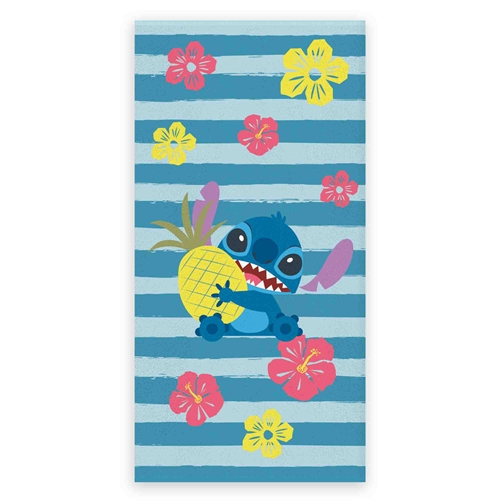 Badhandduk - Stitch handduk - Ananas och blommor - 70x140 cm - 100% mjuk bomull