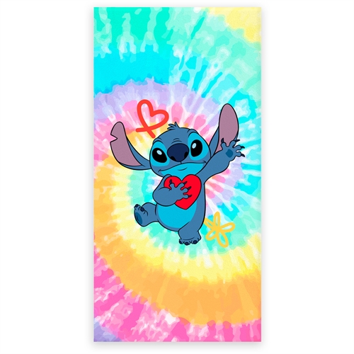 Badhandduk - Stitch handduk - Tie Die bakgrund - 70x140 cm - 100% mjuk bomull