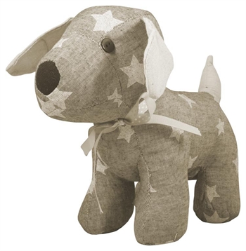Dörrstopp - Sandfärgad hund med stjärnor - Höjd 23cm