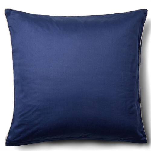 Örngott 60x63 cm - 100% bomullssatin - Olga blått örngott med pipingkant - Extra mjukt örngott från By Borg