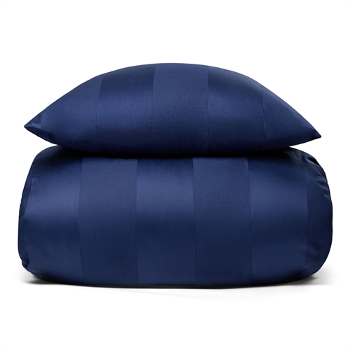 Sängkläder 140x200 cm - 100% bomullssatin - Diana blå - Randigt, jacquardvävt sängkläder - Extra mjukt sängset från By Borg