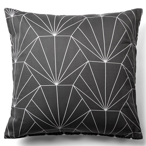 Kuddfodral 60x63 cm - Hexagon grå - 100% bomullssatin