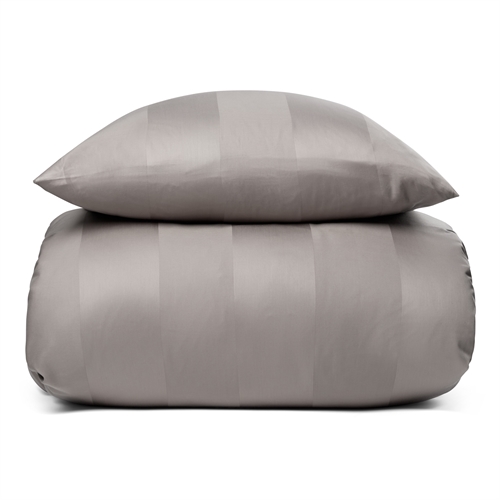 Sängkläder 140x200 cm - 100% bomullssatin - Karen sand - Randigt, jacquardvävt sängkläder - Extra mjukt sängset från By Borg