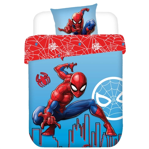 Spiderman sengetøy 140x200 cm - Vendbart Spiderman sengesett - 100% myk bomull