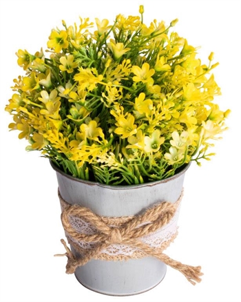 Konstgjord Campanula Blomma - Höjd 21 cm - Vackra gula blommor - Konstgjord krukväxt