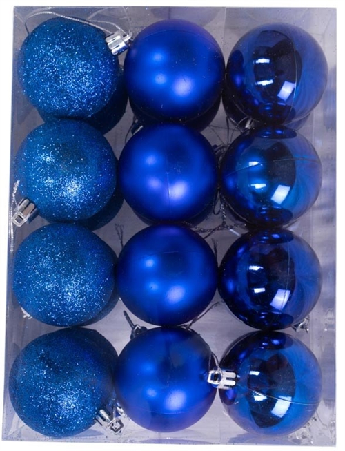 Julkulor - blå - Paket med 24 st. Mäter 6 cm i diameter