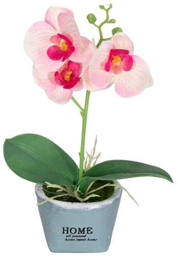 Konstgjord rosa orkidé - I fin gömma - Höjd 26 cm