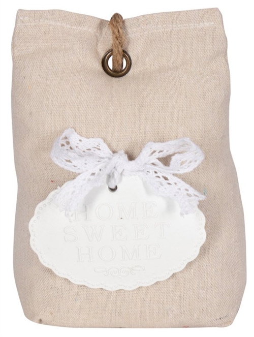 Dörrstopp - Sandfärgad med en romantisk skylt - Höjd 19 cm