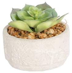 Konstgjord kaktus  - I snygg stenkruka - Höjd 14 cm 