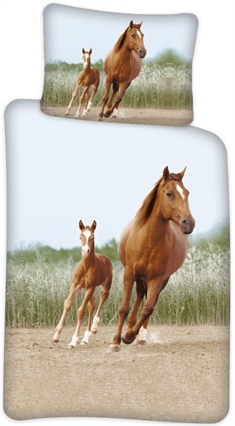 Påslakanset - Hästar - 100x140 cm - Påslakan spjälsäng