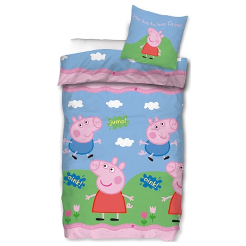 Junior sengetøy - 100x140 cm - Gurli Gris og Gustav Gris sengetøy - 100% bomulls sengesett