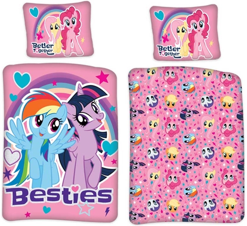 Junior sengetøy 100x140 cm - My Little Pony Besties - 2 i 1 design - 100% bomull