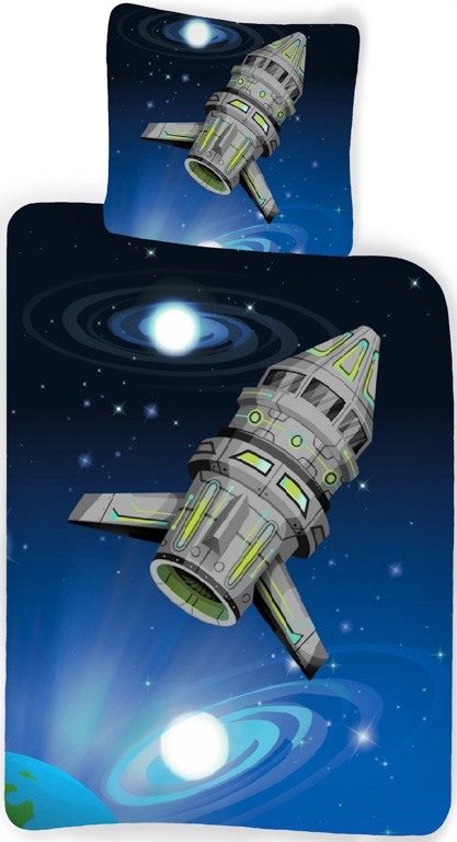 Junior sengetøy 100x140 cm - Rom sengetøy junior - Space - 100% bomulls sengesett