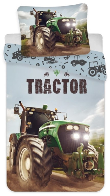 Påslakan spjälsäng - 100x140 cm - Stor grön traktor - 100% bomull