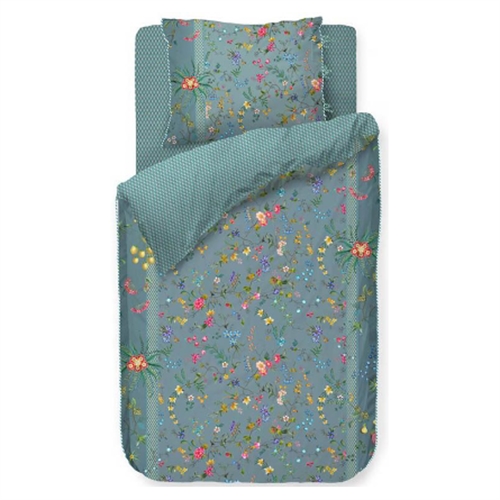 Blommiga sängkläder - 140x200 cm - Petit fleurs blue - Bäddset med 2 i 1 design - 100% bomull - Pip Studio sängkläder