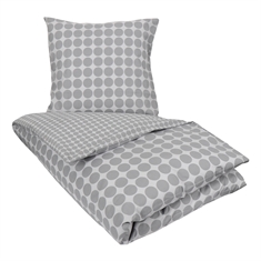Sängkläder - Circle grey - Prickigt sänglinne - 100% bomull - Borg Living sängset