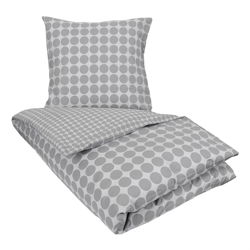 Sängkläder 150x210 cm - Circle grey - Prickiga sängkläder - 100% Bomull - Borg Living bäddset