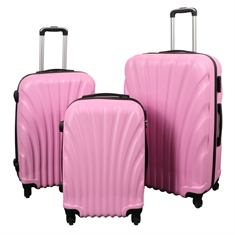 Resväskor - Set om 3 - rosa - Hård abs/polycarbonat