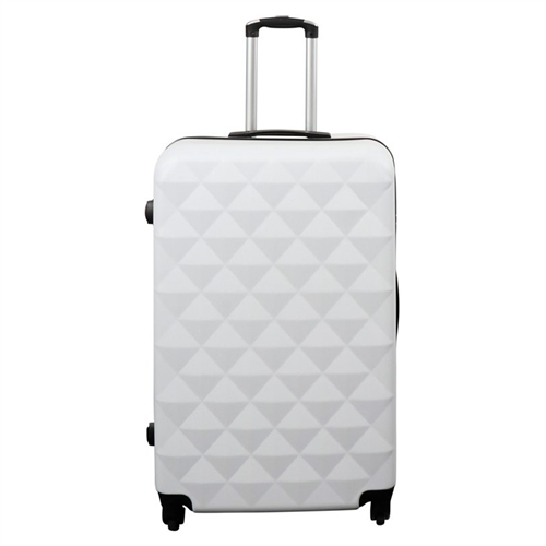 Stor resväska - diamantvit - hardcase resväska - billig smart resväska