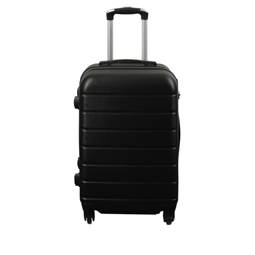 Kabinväska - Hardcase lättvikt resväska - Med 4 hjul - Svart rand