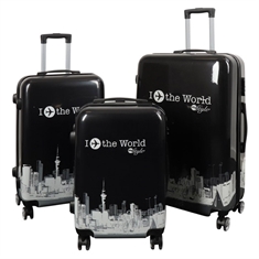 Resväska - Resväska med motiv - I Love The World black - Hardcase lättviktig resväska