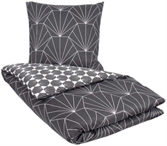 Påslakan dubbeltäcke - 200x200 cm - Påslakanset satin -  Hexagon grå - By Night