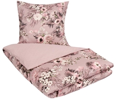 Påslakan dubbeltäcke - 200x200 cm - Påslakanset satin -  Flowers & Dots - Lavendel - By Night