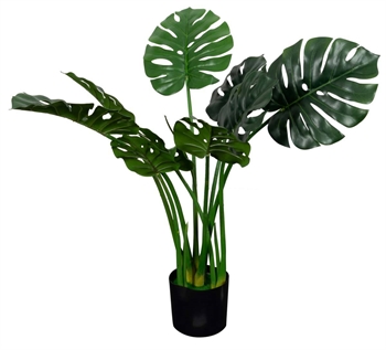 Konstgjord Fingerphilodendron Plant - Höjd 80 cm - Full av gröna löv - Konstgjord golvväxt