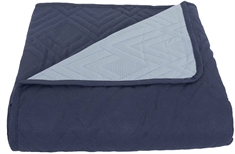 Sängöverkast - Vändbart - Mörkblå och ljusblå - 140x240 cm - Sängtillbehör