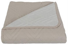 Sängöverkast - Vändbart - Sandfärgad och vit - 140x240 cm - Sängtillbehör