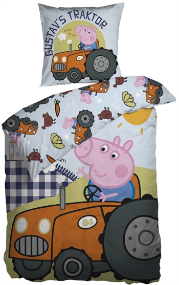 Ekologisk sängkläder - 140x200 cm - Georg gris - 100% ekologisk bomull - Vändbar design
