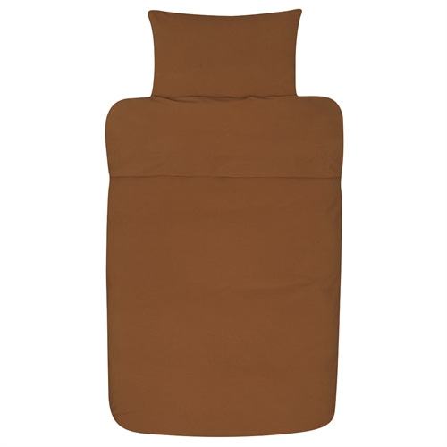 Sängkläder 140x200 cm - Enfärgat kanelbäddset - Høie bäddset i 100% stentvättad bomull