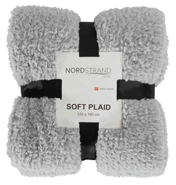 Plaid - 120x160 cm - Grå - fleecefilt - Varm och extra len