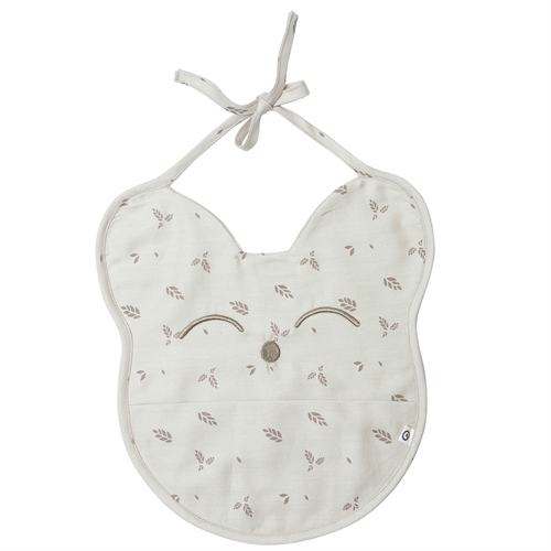 Haklapp - GOTS certifierad ekologisk bomull - Björn haklapp med ficka - Desert Green - Müsli By Green Cotton