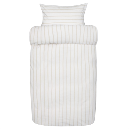 Vävt kreppsängkläder 200x220 cm - Vitt randigt sängset i 100% mjuk bomull - Kreppsängkläder - Eilert - Høie Of Scandinavia