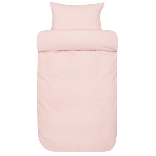 Vävt kreppsängkläder 140x220 cm - Ljusrosa sängset i 100% mjuk bomull - Kreppsängkläder - Sanna - Høie Of Scandinavia
