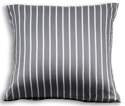 Örngott i bambu - 100% Naturlig bambu - 60x63 cm - Randig grå - Satinvävt kuddfodral