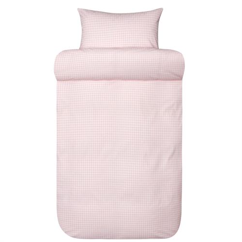 Bomullssängkläder 140x220 cm - Rosa rutigt sängset i 100% extra fin bomull - Nils - Høie Of Scandinavia sänglinne