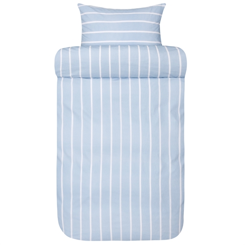 Randigt dubbelt sängkläder 200x220 cm - 100% extra fin bomull - Sander denim blue - Sänglinne från Høie of Scandinavia