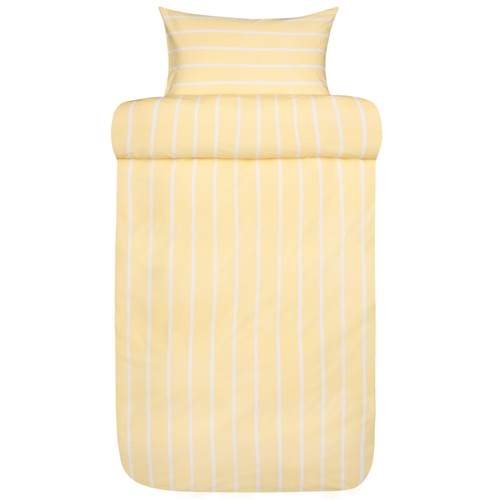 Randigt sängkläder 140x220 cm - 100% extra fin bomull - Sander yellow - Sänglinne från Høie of Scandinavia