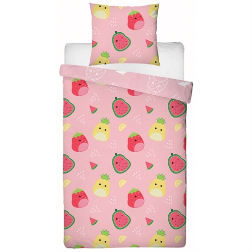 Squishmallows sengetøy av flanell - 140x200 cm - Squishmallows 2-i-1 sengesett - Dynetrekk i 100% bomull