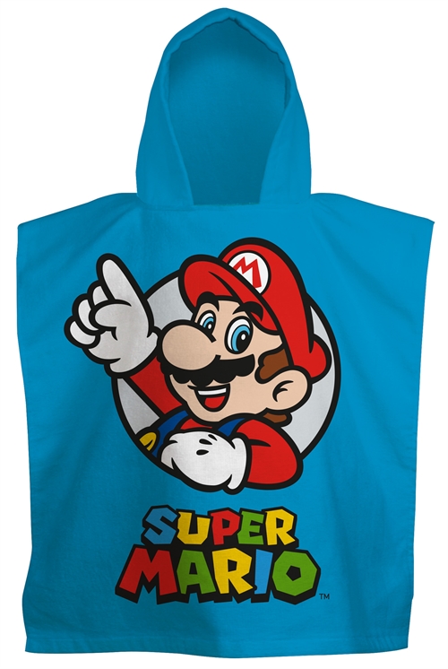 Badponcho - Mjuk och lyxig - Super Mario - Lätt och snabbtorkande barnponcho för barn