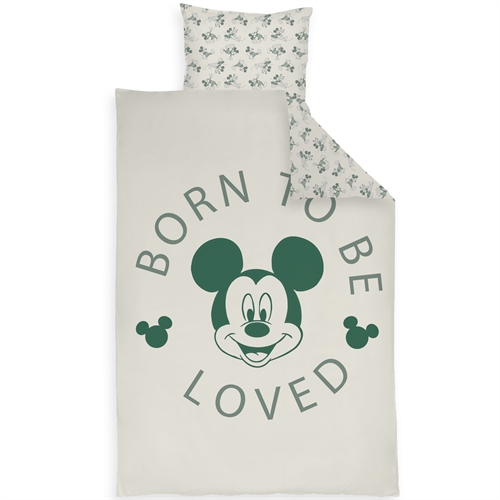 Mickey sengetyg 100x140 cm - Junior sängset med Mickey Mouse - Vändbart motiv - 100% bomullssängkläder
