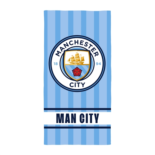 Manchester City handduk - 70x140 cm - 100% bomull - Mjuk badhandduk med Manchester City-logga