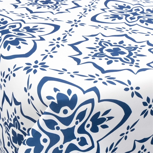 Textil vaxduk med akrylbeläggning - Blått mönster - 140 cm bred - Per meter