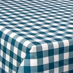 Textil vaxduk - 140 cm bred - Check Blue - Vaxduk med akrylbeläggning